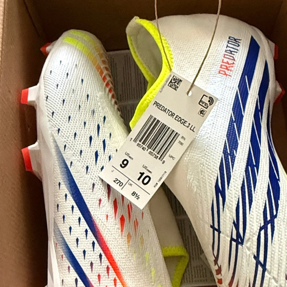 adidas White Laceless Soccer Cleats NWT